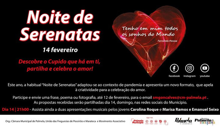 "Noite de Serenatas" em formato online, para celebrar Dia de São Valentim!