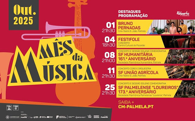 Em outubro “Palmela É (ainda mais) Música”! Conheça aqui o programa do Mês da Música